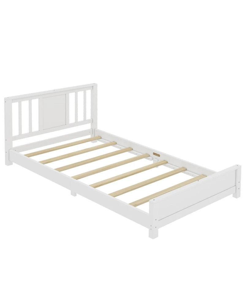 Streamdale Furniture Twin Size Solid Wood Platform Bed Frame with Headboard