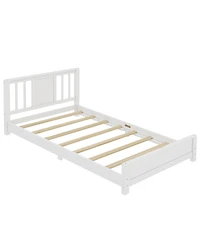 Streamdale Furniture Twin Size Solid Wood Platform Bed Frame with Headboard
