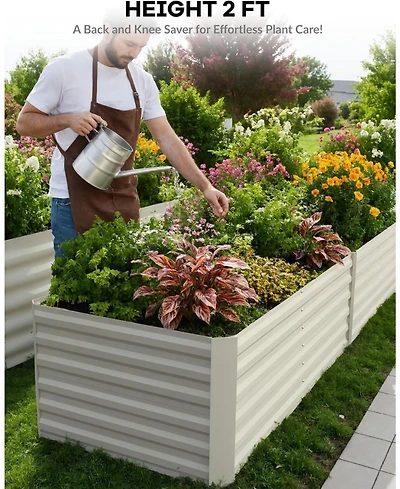 Xo 6x3x2FT Heavy Duty Raised Garden Bed, Metal Planter Box, Rust-Resistant Outdoor Garden Bed for Vegetables Herbs Flowers