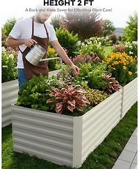 Xo 6x3x2FT Heavy Duty Raised Garden Bed, Metal Planter Box, Rust-Resistant Outdoor Garden Bed for Vegetables Herbs Flowers