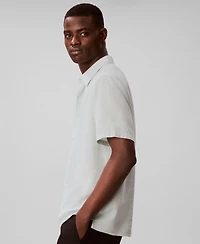 Calvin Klein Men's Linen-Blend Classic Button-Down Shirt