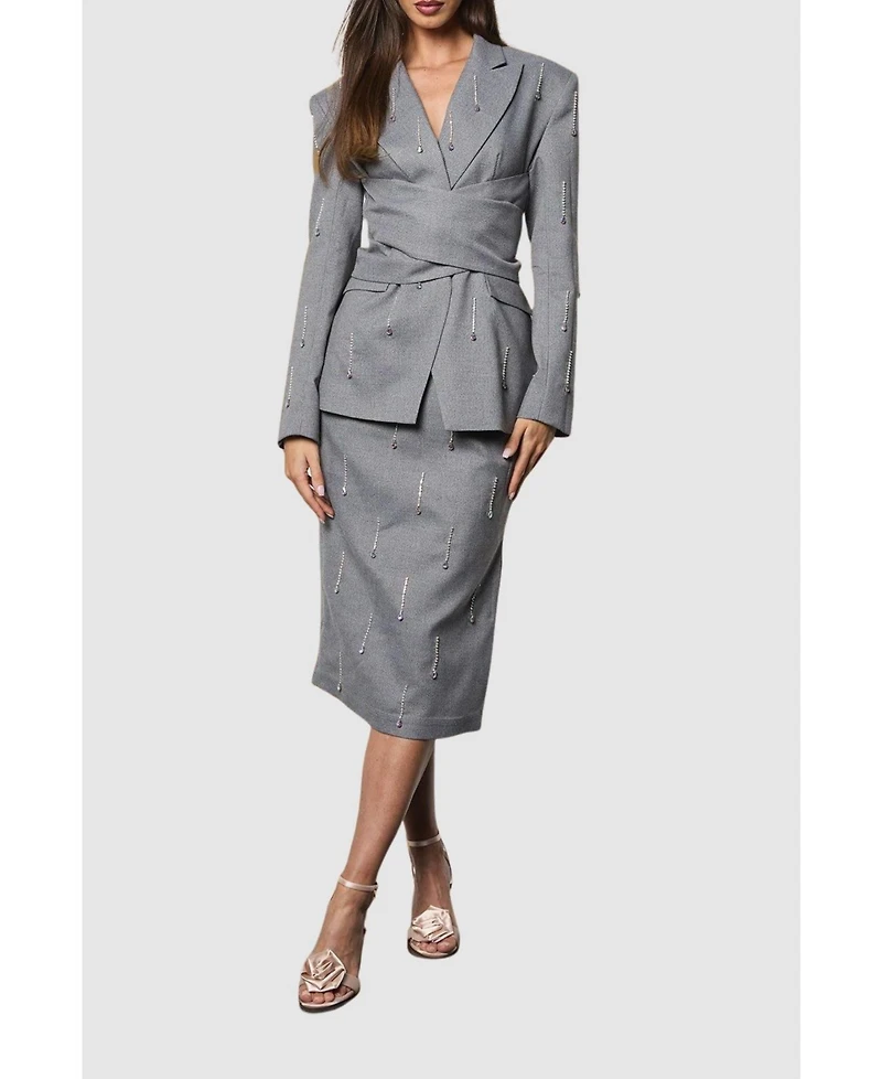Coast Women's Midi Pencil Skirt With Embellishment