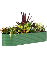 Xo Galvanized Raised Garden Bed, Metal Planter Box for Vegetables Flowers Herbs, Rust-Resistant Outdoor Garden Bed for Backyard Patio