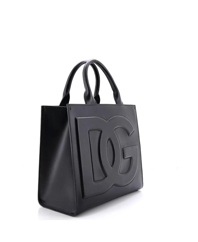 Pre-Owned Dolce & Gabbana Embossed Logo Beatrice Tote Leather