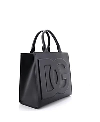 Pre-Owned Dolce & Gabbana Embossed Logo Beatrice Tote Leather