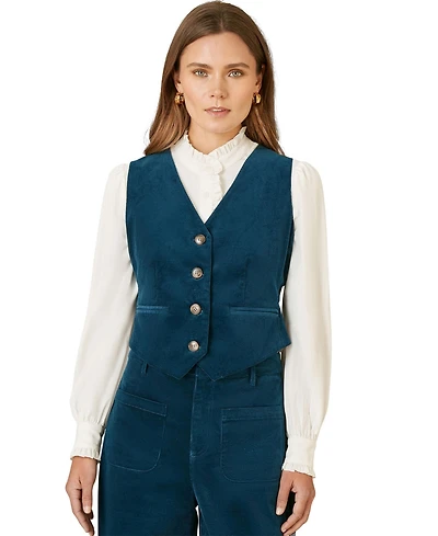 Yumi Women's Tailored Ribbed Waist coat