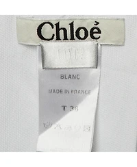 Pre-Owned Chloe Women's Cotton Ruffled Bead-Button Blouse