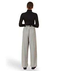 Yumi Women's Check Wide Leg Trousers