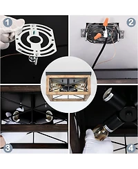 Midola Wooden Flush Mount Ceiling Lights, 4-Light Farmhouse Close to Ceiling Lighting Fixtures Ceiling Lamp for Kitchen Island Living Room Bedroom
