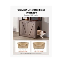 Ruie 23.6 in Cat Litter Box Enclosure Cabinet with Storage Shelves Modern