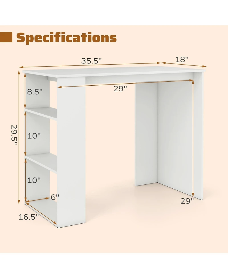 Slickblue Computer Desk with Bookshelf for Small Space Home Office