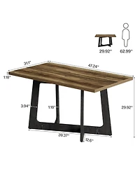 Tribesigns 47-Inch Dining Table for 2-4 People, Small Kitchen Table with Sturdy Pedestal Base, Farmhouse Wood Kitchen and Dining Room Furniture