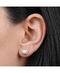 The Lovery Fluted Pearl Screw Back Stud Earrings
