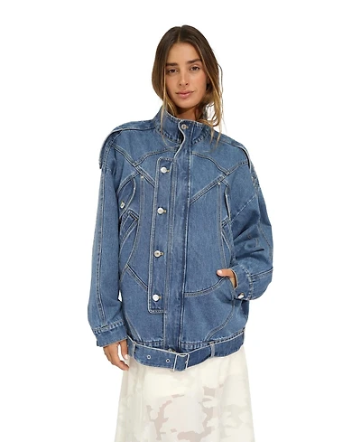 Belle & Bloom Women's and Downtown Denim Oversized Jacket