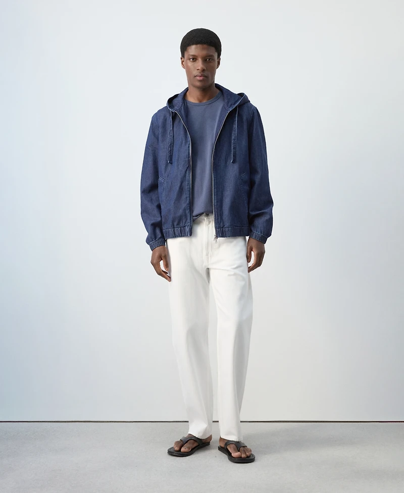 Mango Men's Hooded Denim Jacket