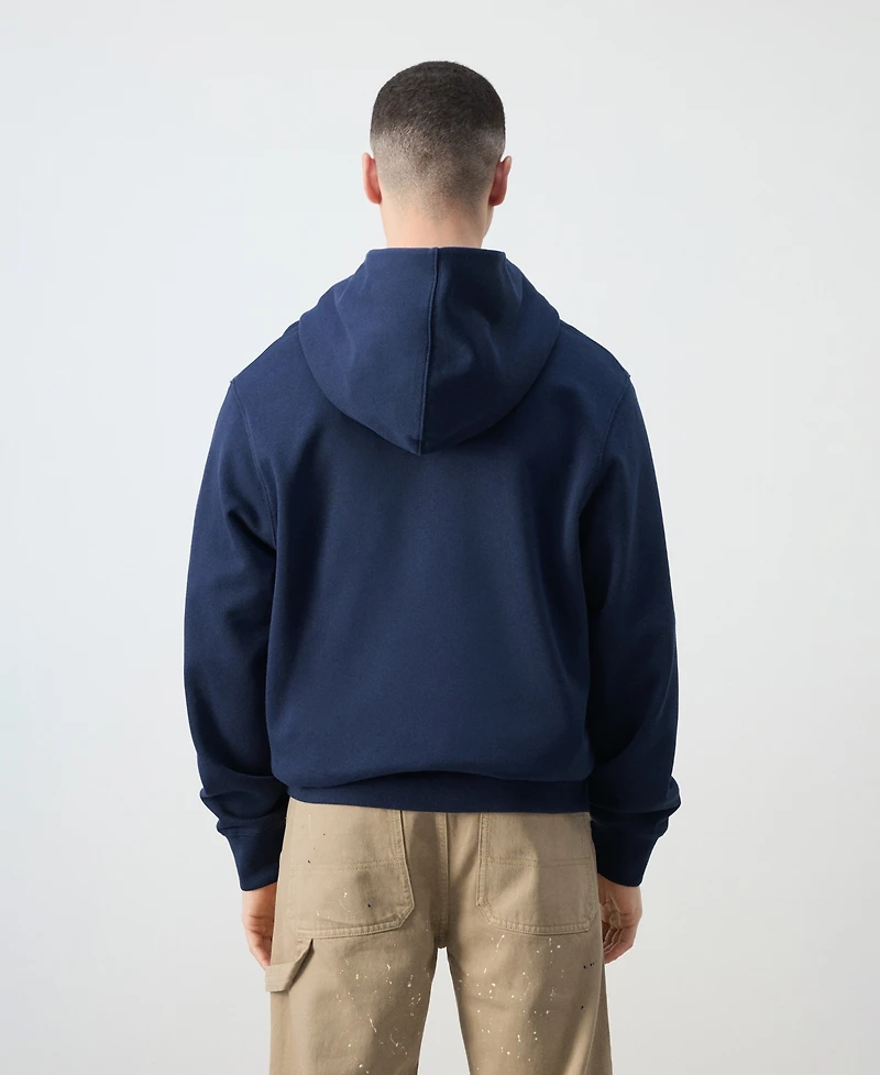 Mango Men's Cotton Printed Hooded Sweatshirt