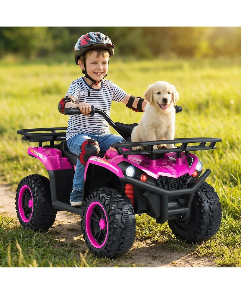 Slickblue 24V Kids Electric Quad Ride On with Led Headlights and Rugged Tires