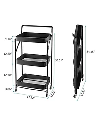 4 tier Rolling Utility Cart with Lockable Wheels
