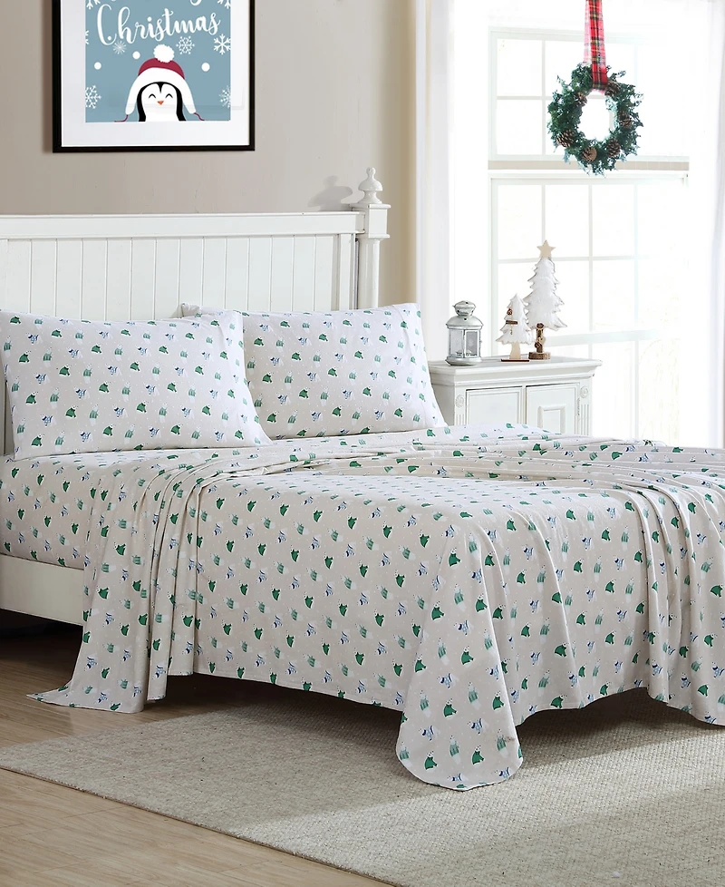 Winter Nights Cotton Flannel Full Sheet Set