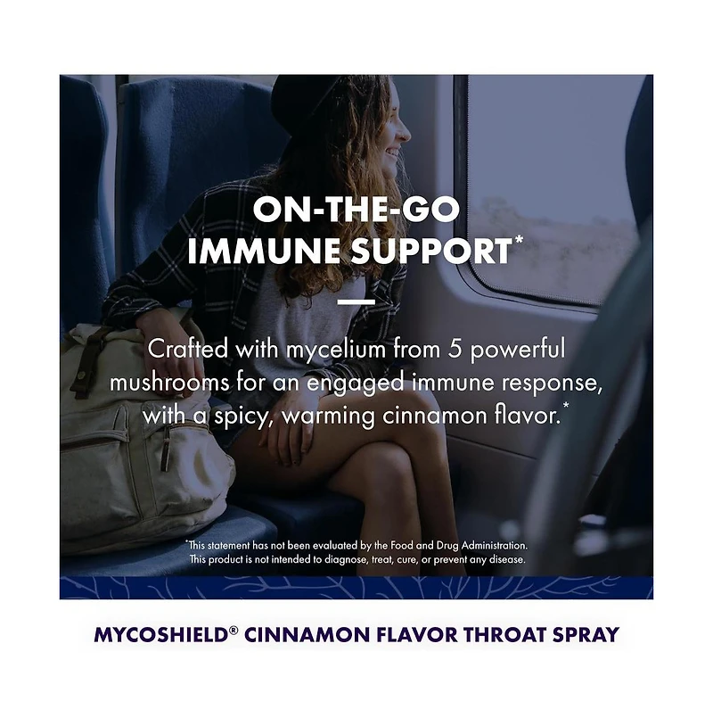 Host Defense MycoShield Throat Spray - Immune Health Support Dietary Mushroom Supplement with Chaga, Reishi