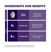 Host Defense BrainPower Stack Powder - Targeted Brain Support Supplement - Powder Mushroom Supplement with Lion's Mane, Niacin (B3) & Vitamin B12