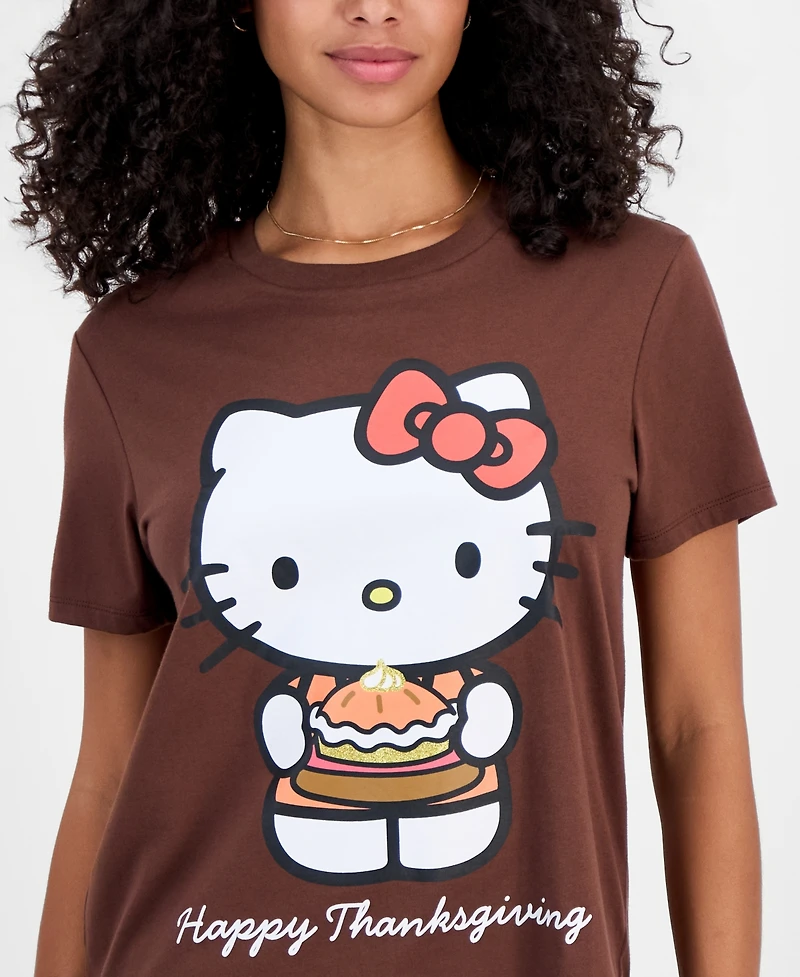 Sanrio Juniors' Hello Kitty Thanksgiving Crewneck Tee