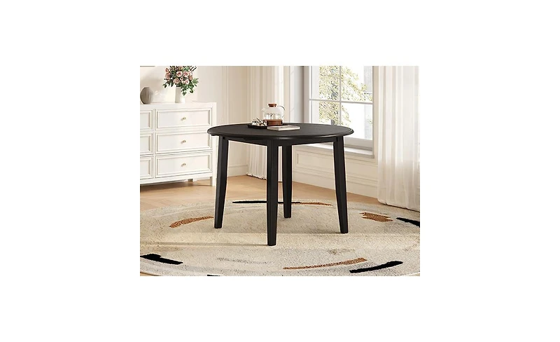 flynama Extendable Round Folding Dining Table for 2-4, Space-Saving