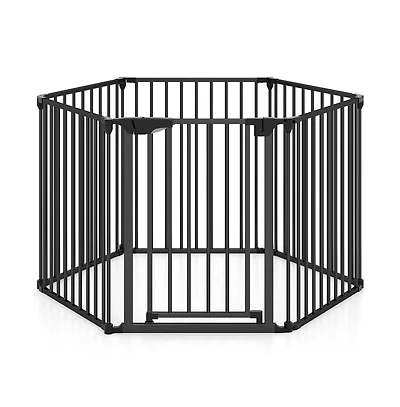 Ruie Extra Wide Pet Safety Gate with 6 Panels and 34.5-154 in Adjustable Width