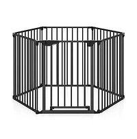 Ruie Extra Wide Pet Safety Gate with 6 Panels and 34.5-154 in Adjustable Width