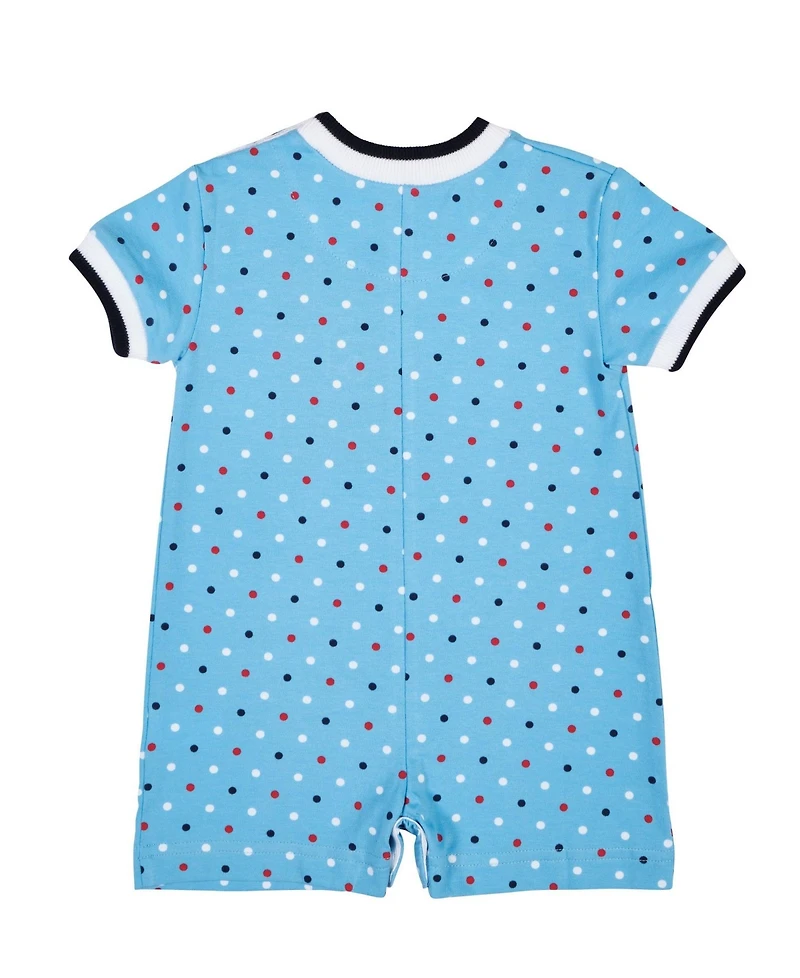 Florence Eiseman Baby Boys Printed Knit Shortall With Fire Truck