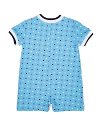 Florence Eiseman Baby Boys Printed Knit Shortall With Fire Truck