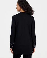 Anne Klein Women's Open-Front Grommet-Trim Cardigan