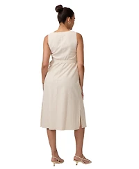 Ingrid + Isabel Maternity Linen Wrap Midi Dress