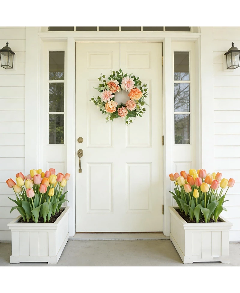 Gnuadz 20" Wreath Peony Dahlia Hydrangea Floral Decor
