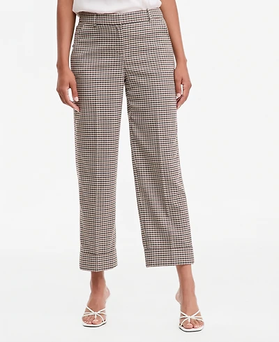 Anne Klein Petite Grace Plaid Ankle Mid-Rise Pants