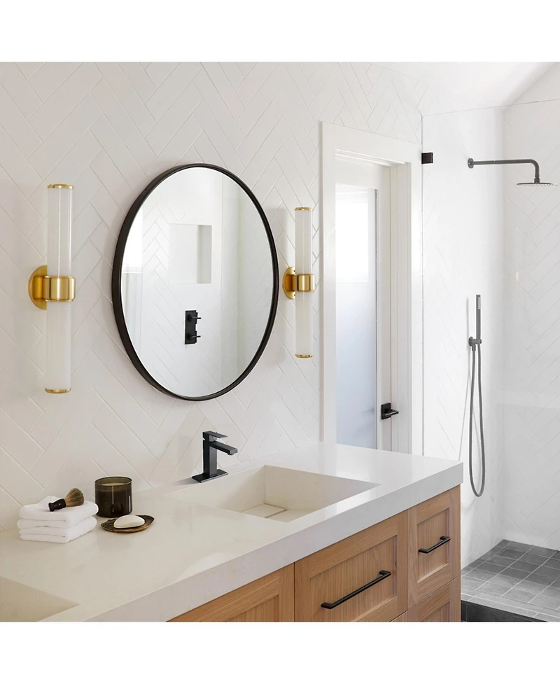 Phying Bathroom Faucet Single Hole, Single Handle Stainless Steel Faucet for Bathroom Sink with Deckplate and Drain Assembly