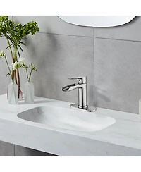 Phying Waterfall Bathroom Faucet Single Handle Bathroom Sink Faucets 1 or 3 Hole Solid Vanity Faucet with Deck Plate