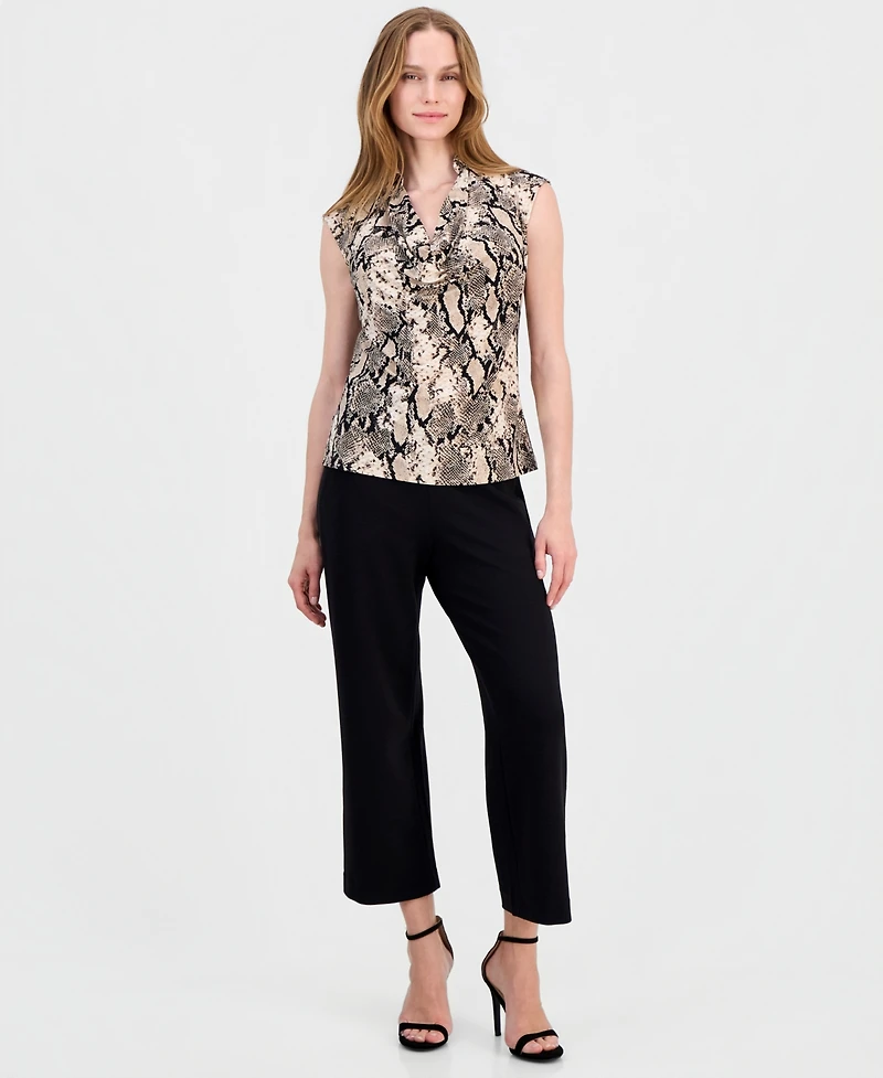 Anne Klein Petite Sleeveless Cowl Neck Knit Top