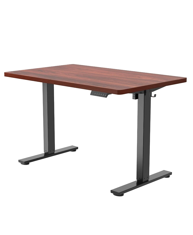 FlexiSpot Electric Height Adjustable Standing Desk Frame with Mahogany Top