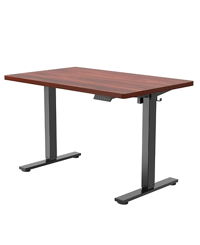 FlexiSpot Electric Height Adjustable Standing Desk Frame with Mahogany Top