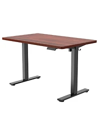 FlexiSpot Electric Height Adjustable Standing Desk Frame with Mahogany Top