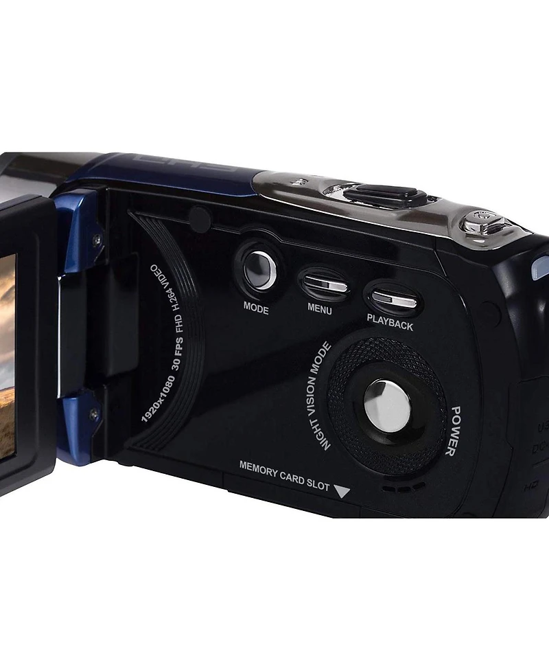 Minolta MN80NV 1080p Full Hd 3" Touchscreen Camcorder with Nightvision, Blue