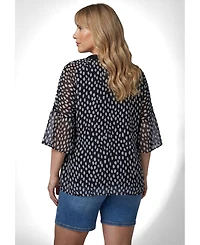 Avenue Plus Crochet Trim Caftan Women's Top