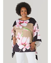 Ashley Stewart Women's Floral Print Satin Tunic