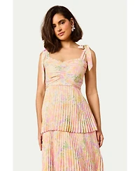 Oasis Women's Pleated Tie Shoulder Midi Dress
