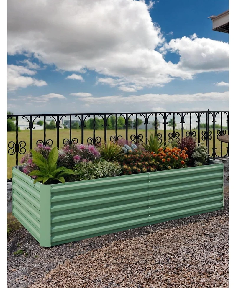 Xo 6x3x2FT Metal Raised Garden Bed, Heavy Duty Planter Box, Rust-Resistant Outdoor Garden Bed for Vegetables Herbs Flowers