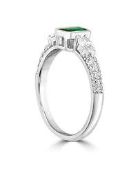 Simona Radiant Bezel-Set Rectangle, Pearshaped Cz Ring