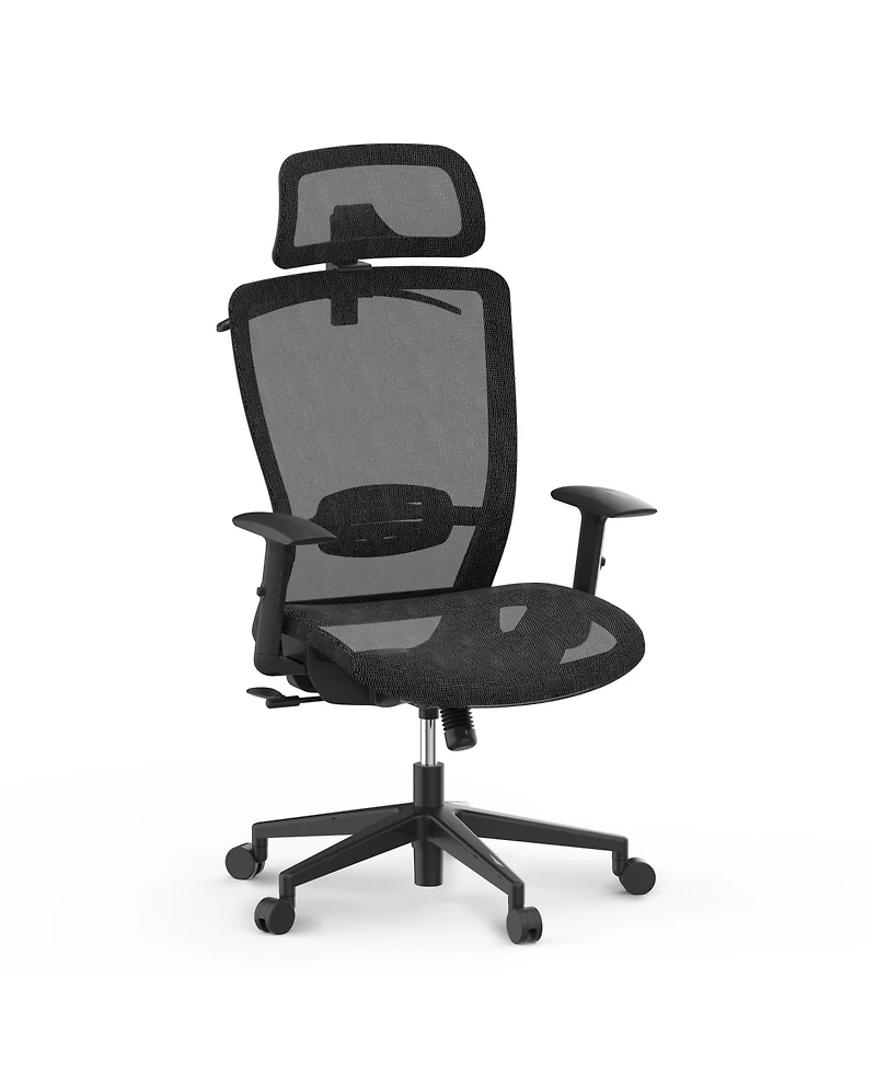 FlexiSpot C3FM Ergonomic Mesh Office Chair – Adjustable Headrest, Lumbar Support, Swivel Desk for Home