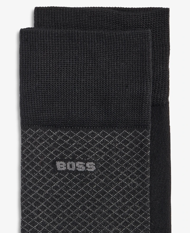 Boss by Hugo Boss Men's Mini Logo Detail Socks, 2-Pack
