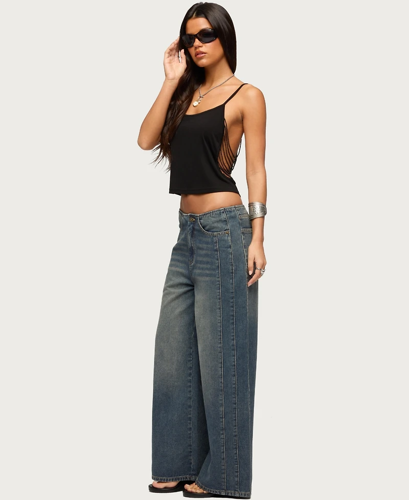 Edikted Women's Donia Cutout Beaded String Tank Top
